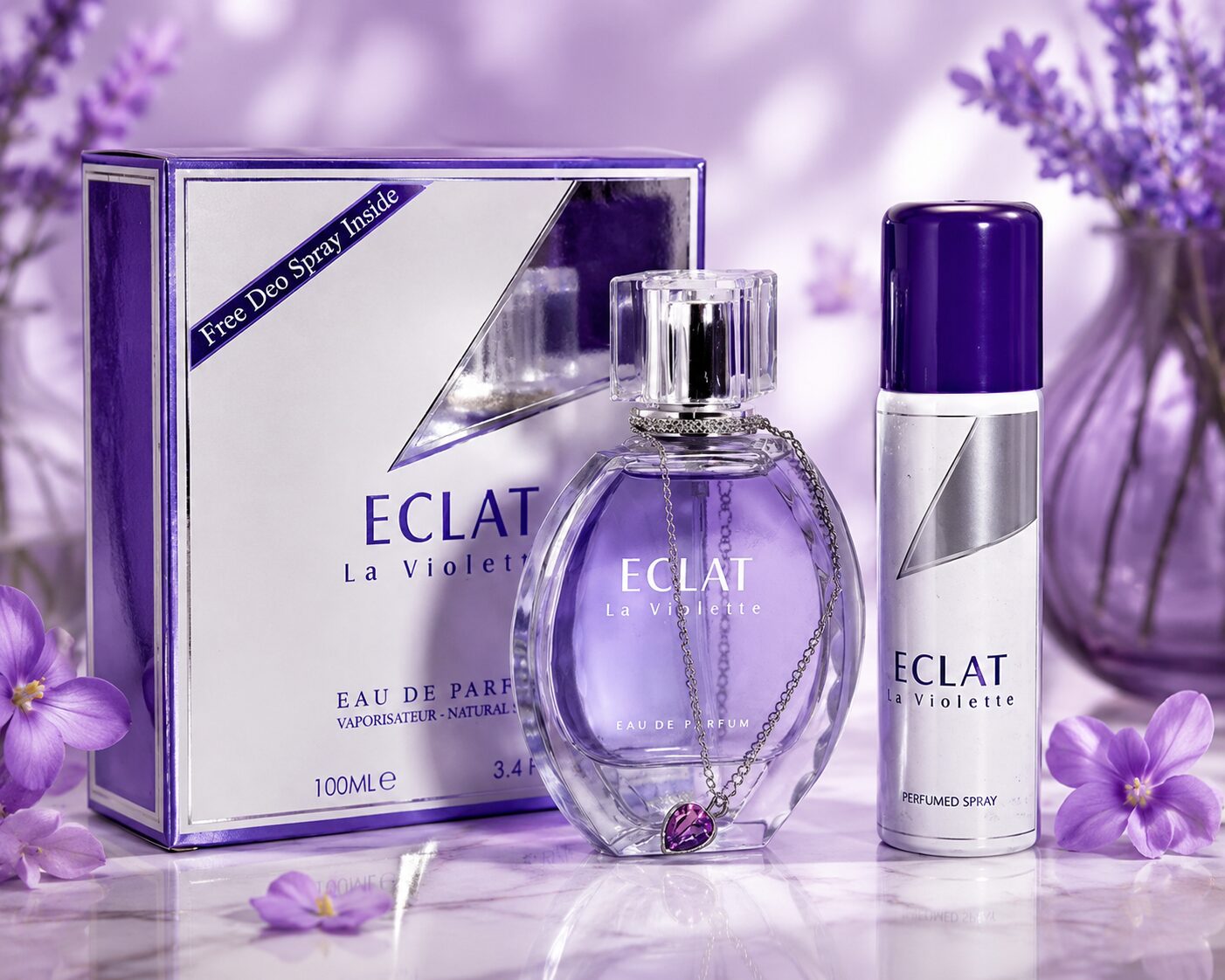 عطر ادکلن زنانه لانوین اکلت د آرپژ فراگرنس ورد اکلت لا ویولت + اسپری رایگان داخل پک (Fragrance World LANVIN Eclat d’Arpege) – CB ECLAT La Violette - Image 2
