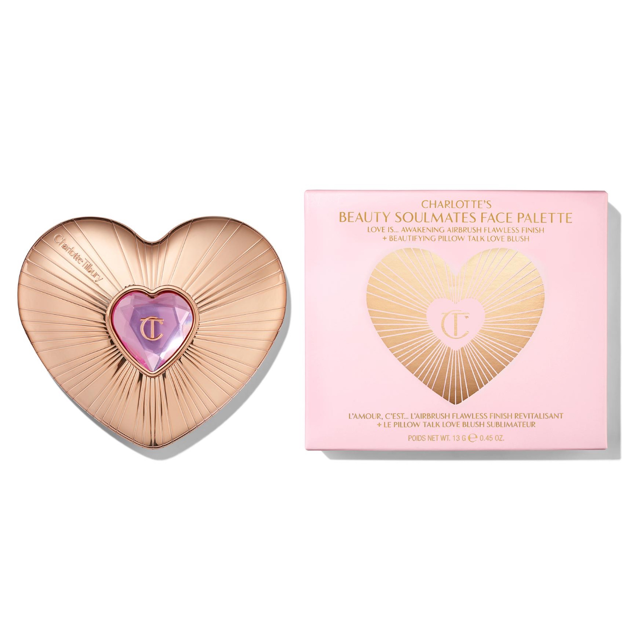 پالت صورت قلبی شارلوت تیلبری اورجینال Pillow Talk Flawless Peach Beauty Soulmates Face Palette | Charlotte Tilbury - Image 5