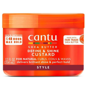 کرم ژل حالت‌دهنده و براق‌کننده مو کنتو مدل کاسترد Define & Shine Custard 354 میلی‌لیتر | Cantu Shea Butter Define & Shine Custard