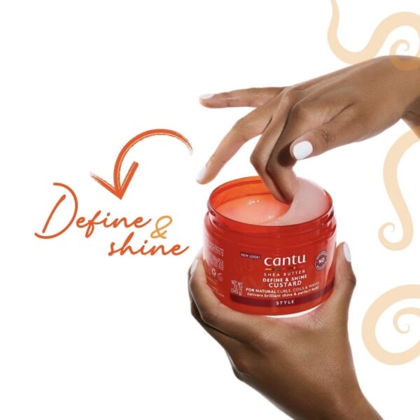 کرم ژل حالتدهنده و براقکننده مو کنتو مدل کاسترد Define & Shine Custard 354 میلیلیتر | Cantu Shea Butter Define & Shine Custard - Image 2